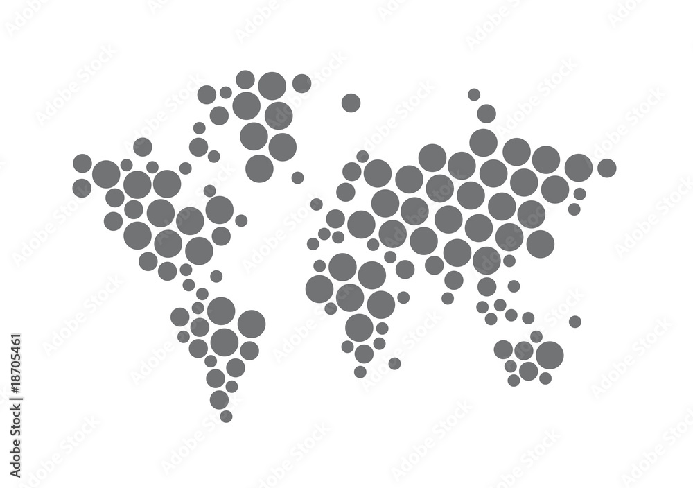 World digital dot map network illustration