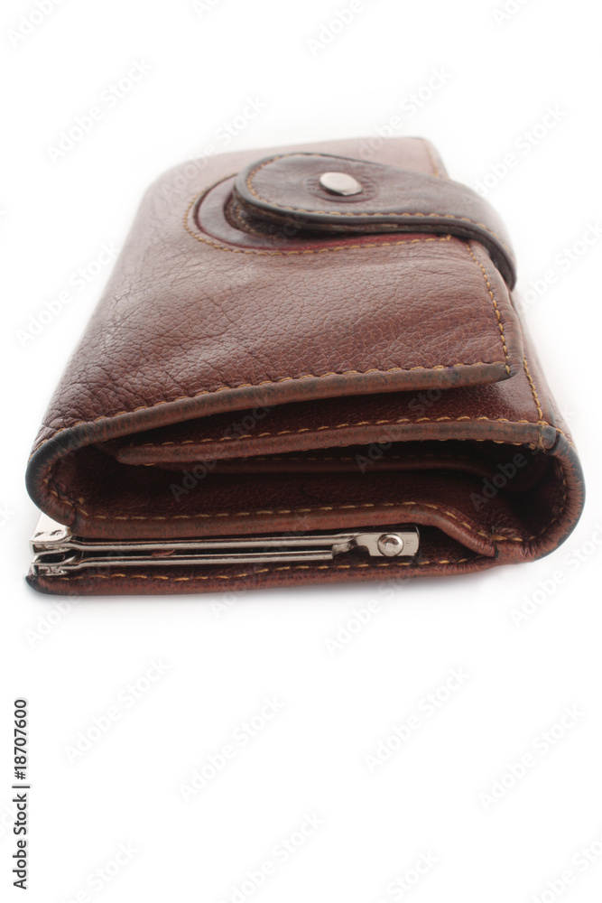 well-used leather purse well-used leather purse