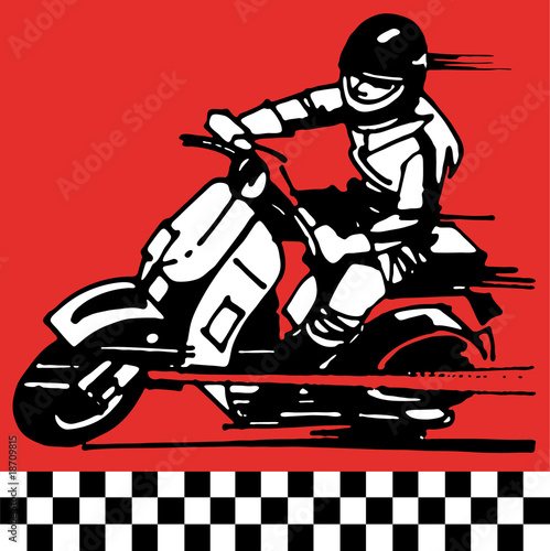 moto scooter motocycle retro vintage classic vector illustration
