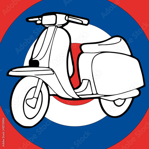 moto scooter motocycle retro vintage classic vector illustration