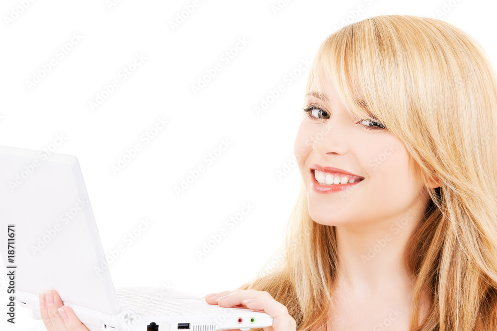 teenage girl with laptop computer teenage girl with laptop computer