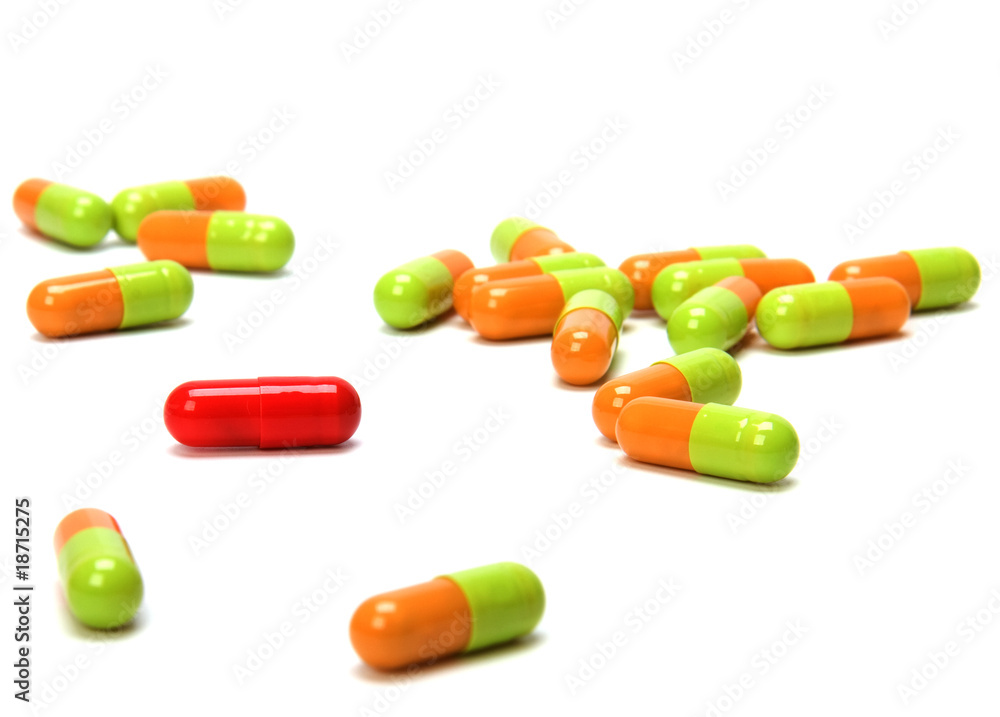 capsules isolated on white background capsules isolated on white background