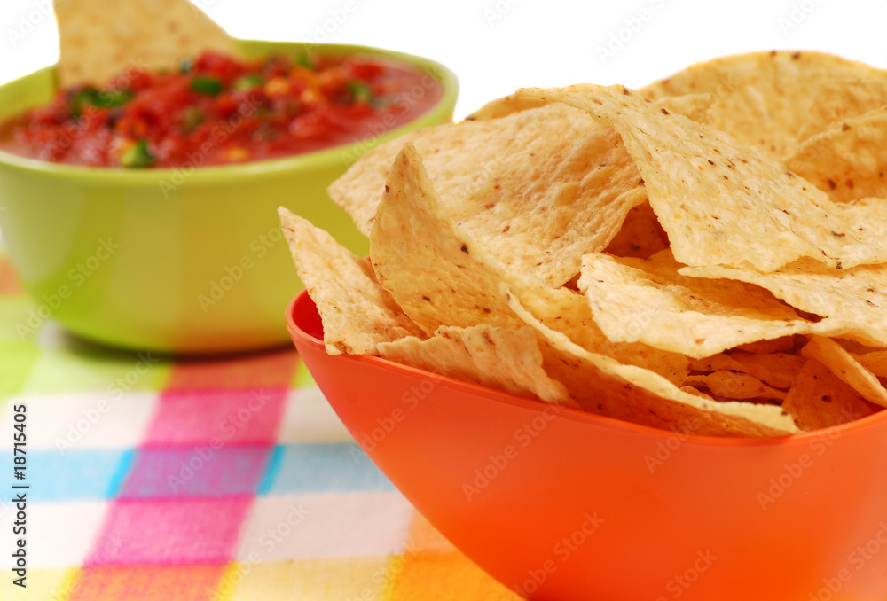 Tortilla chips and salsa Tortilla chips and salsa