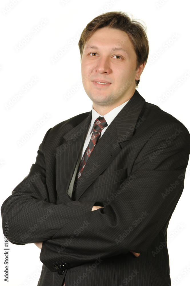 The young businessman isolated on a white background The young businessman isolated on a white background