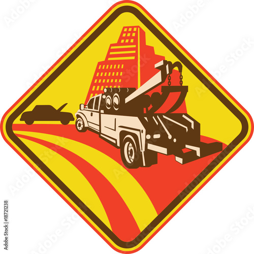 Tow truck and car breakdown