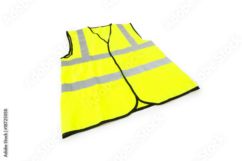 Yellow vest isolated on the white background