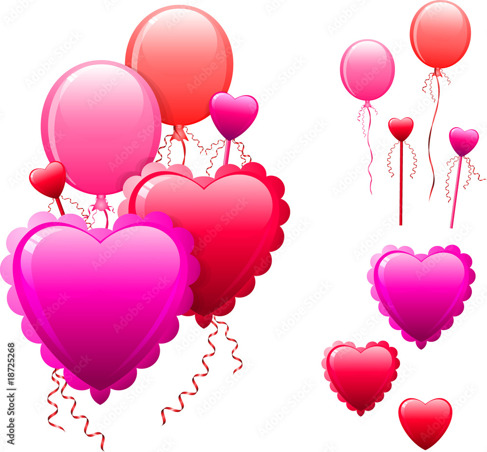 Valentine's Day hearts balloons