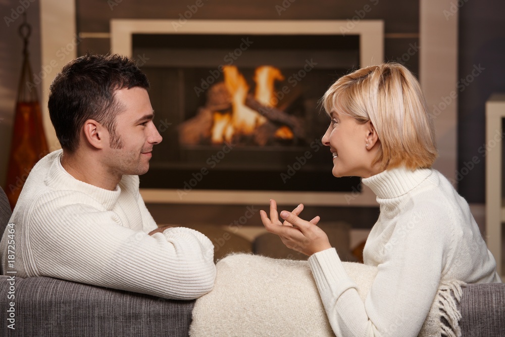 Romantic couple at home Romantic couple at home