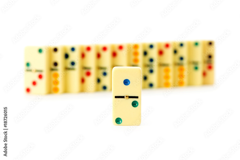 Colourful dominoes isolated on the white Colourful dominoes isolated on the white