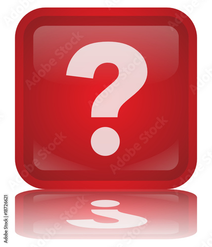 Bouton "Question - Aide - FAQ" (rouge - vecteur - reflet)