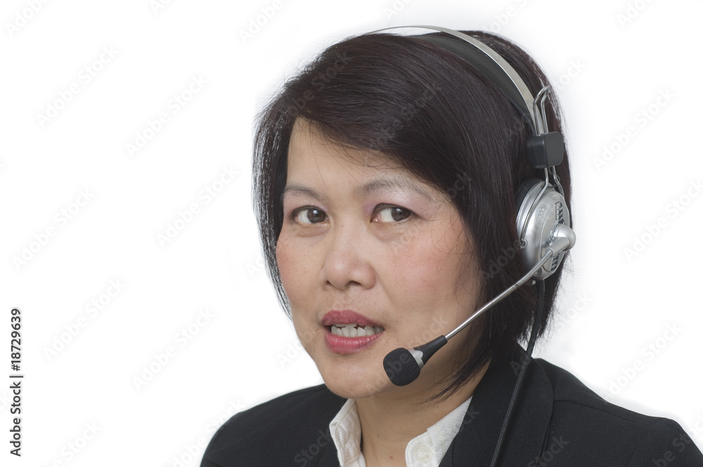 Businesswoman with headset Businesswoman with headset