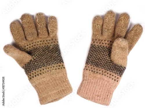 Winter gloves isolated on white.