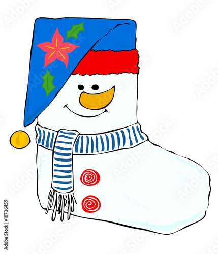 Christmas snowman sock