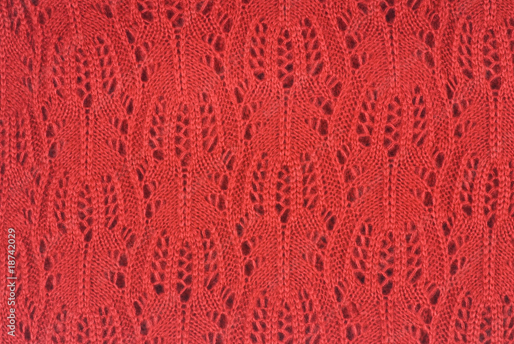 Red Wool Scarf Closeup Red Wool Scarf Closeup