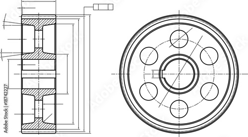 Beautiful transparent vector mechanical sketch