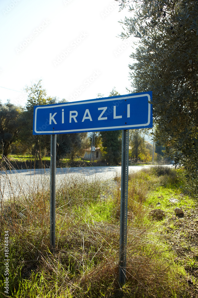 Fototapeta premium Road sign Kirazli