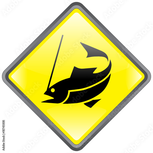 "Angling - Fishing" Sign (diamond - shiny - signpost - vector)