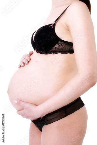 expectant mother 40th weeks isolated on white