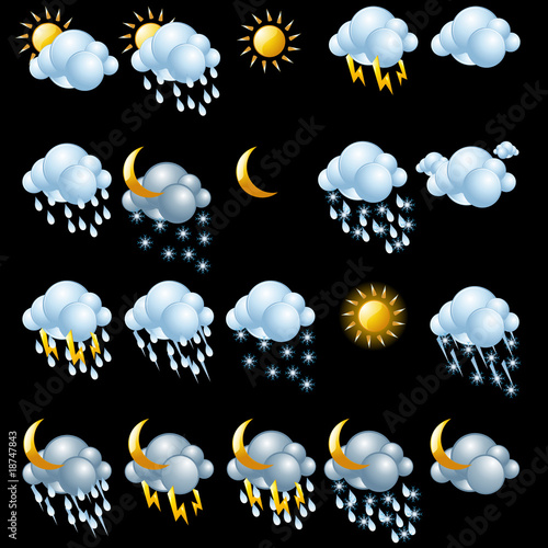 Weather icons set. Easy to edit vector image.
