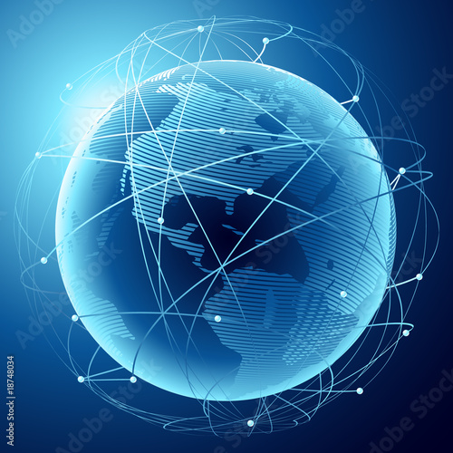 Modern earth in a web of satellites