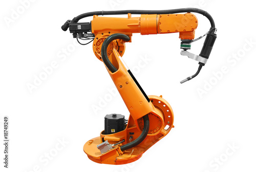 industrial robotic arm isolated