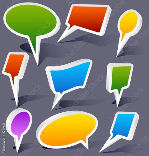 Map marker's set. White outlined