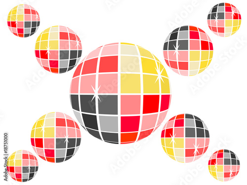 Discokugeln in Deutschlandfarben