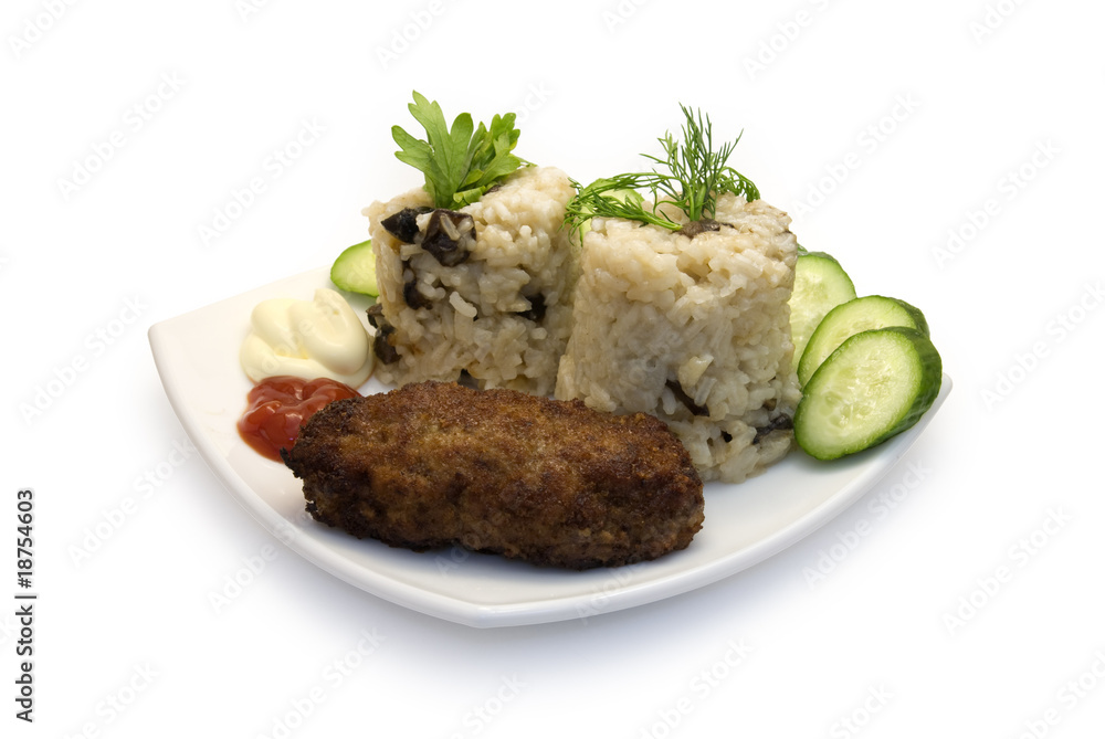 Risotto and cutlet Risotto and cutlet