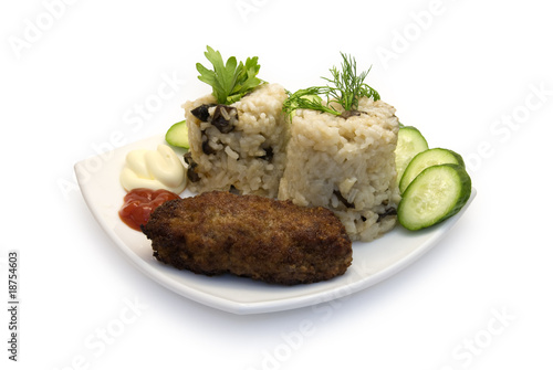 Risotto and cutlet