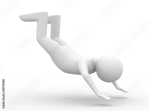 falling man on white backgr...