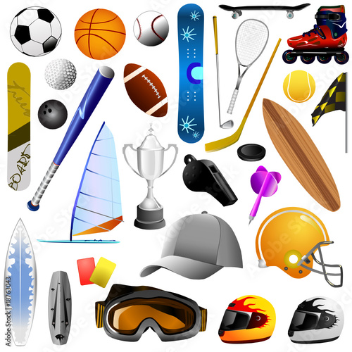 big set of sport objects