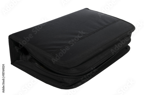 Black CD/DVD case on white with clipping path