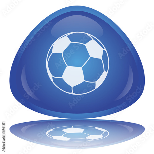 "Soccer - Football" Button (shiny - blue - vector - reflection)