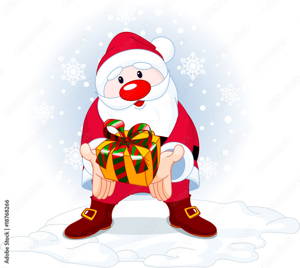 Santa giving a gift Santa giving a gift