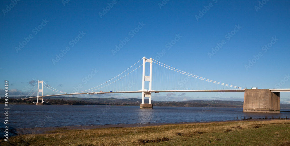 Old Severn Bridge connecting Wales and England Old Severn Bridge connecting Wales and England