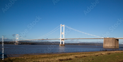 Old Severn Bridge connecting Wales and England © Chrispo