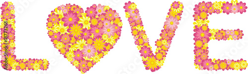 Floral love heart