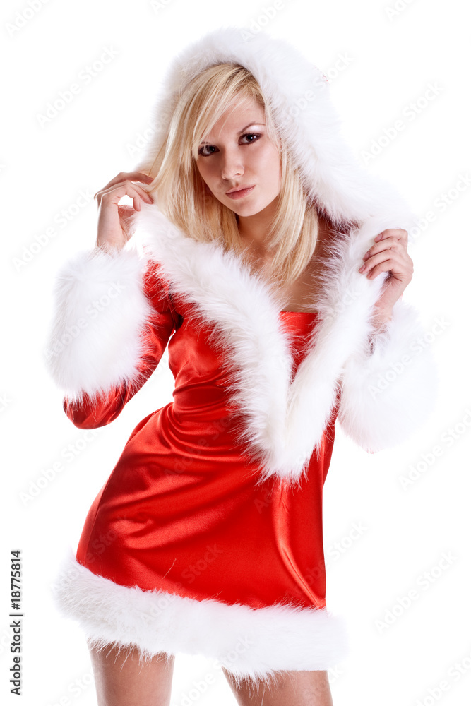 beautiful woman wearing santa claus clothes beautiful woman wearing santa claus clothes