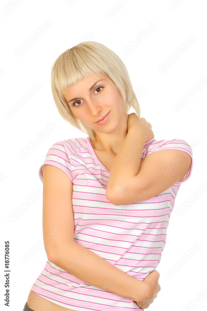 Casual woman portrait isolated on white background Casual woman portrait isolated on white background