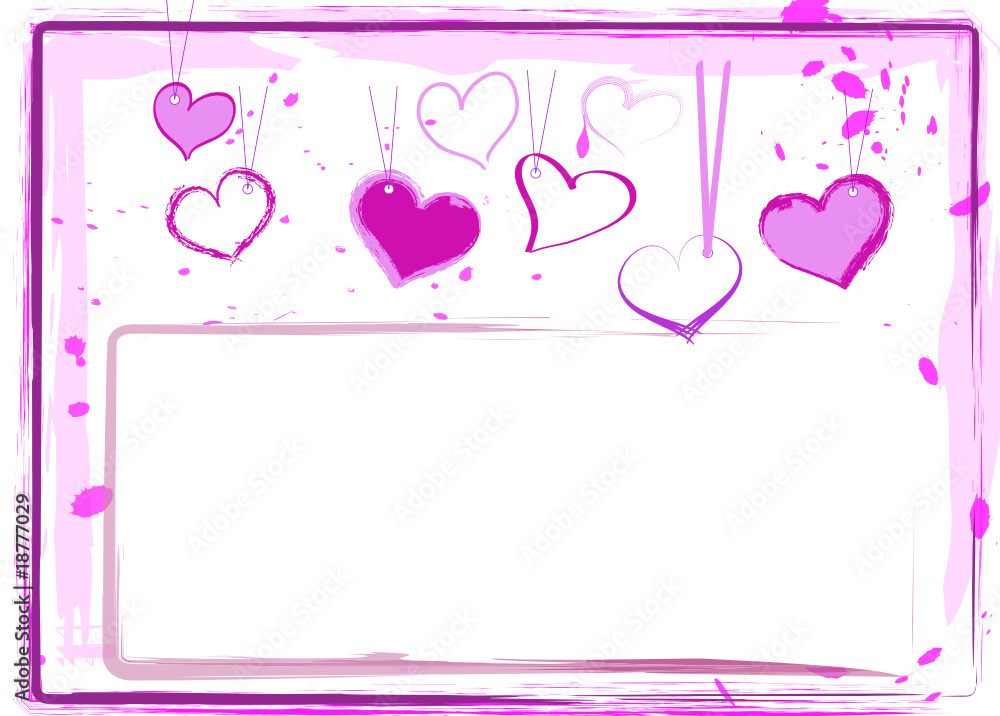 Karte mit rosa Herzen Liebe