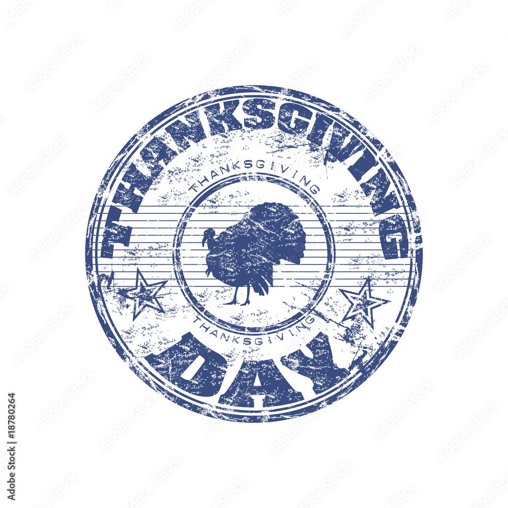 Thanksgiving day grunge rubber stamp