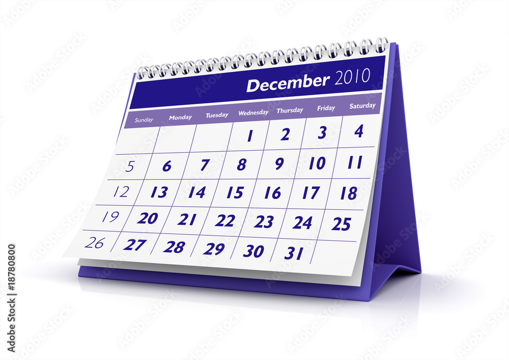 Calendario. Diciembre 2010 Stock Illustration | Adobe Stock