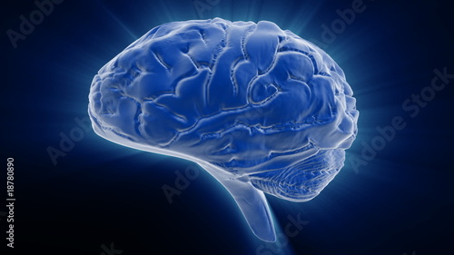 Rotating brain with streaks of light seamless loop