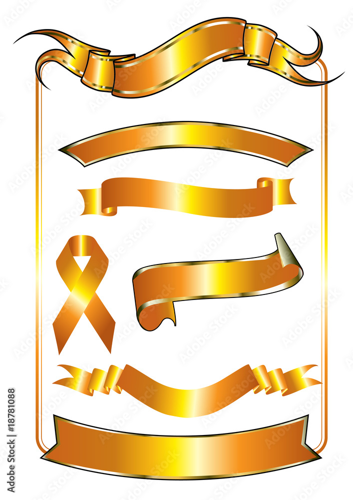 Obraz premium Gold ribbons in different shape