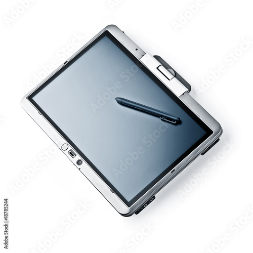 Tablet PC Laptop on White Background