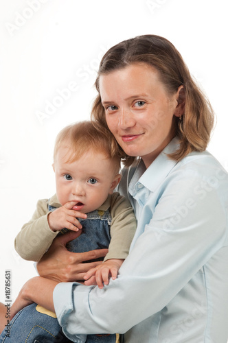 little boy with mother