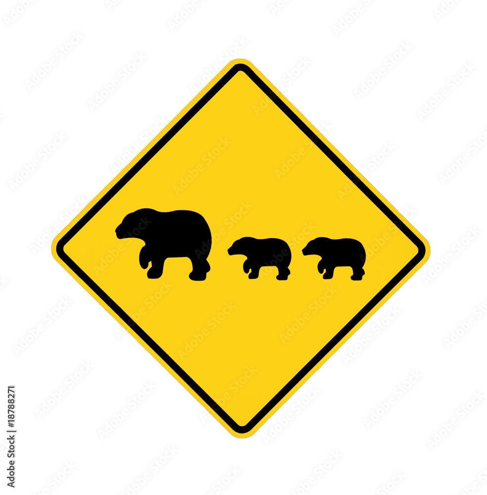 road sign - bears crossing road sign - bears crossing