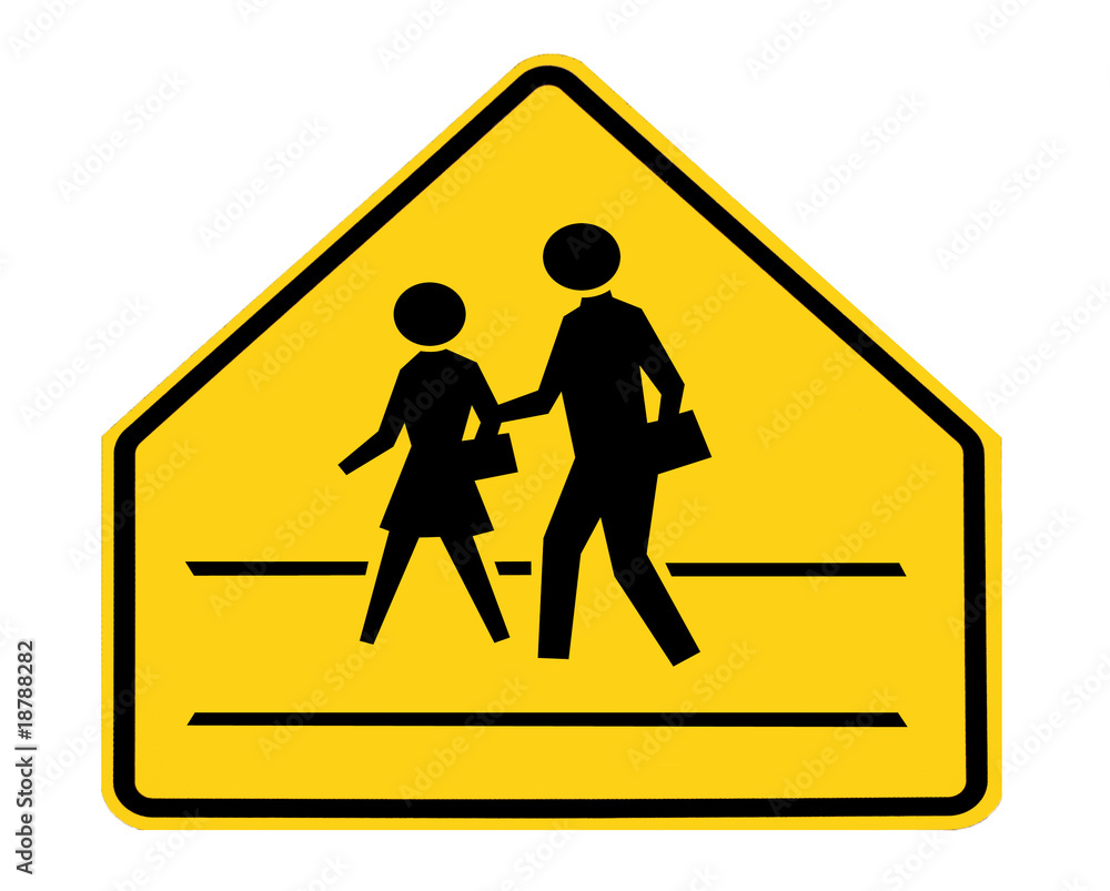 road sign - school crossing with lines road sign - school crossing with lines