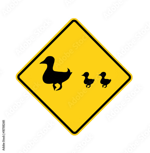 road sign - ducks crossing