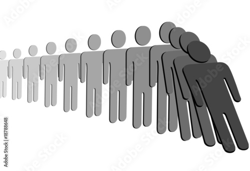 Domino Effect People Fall in Row